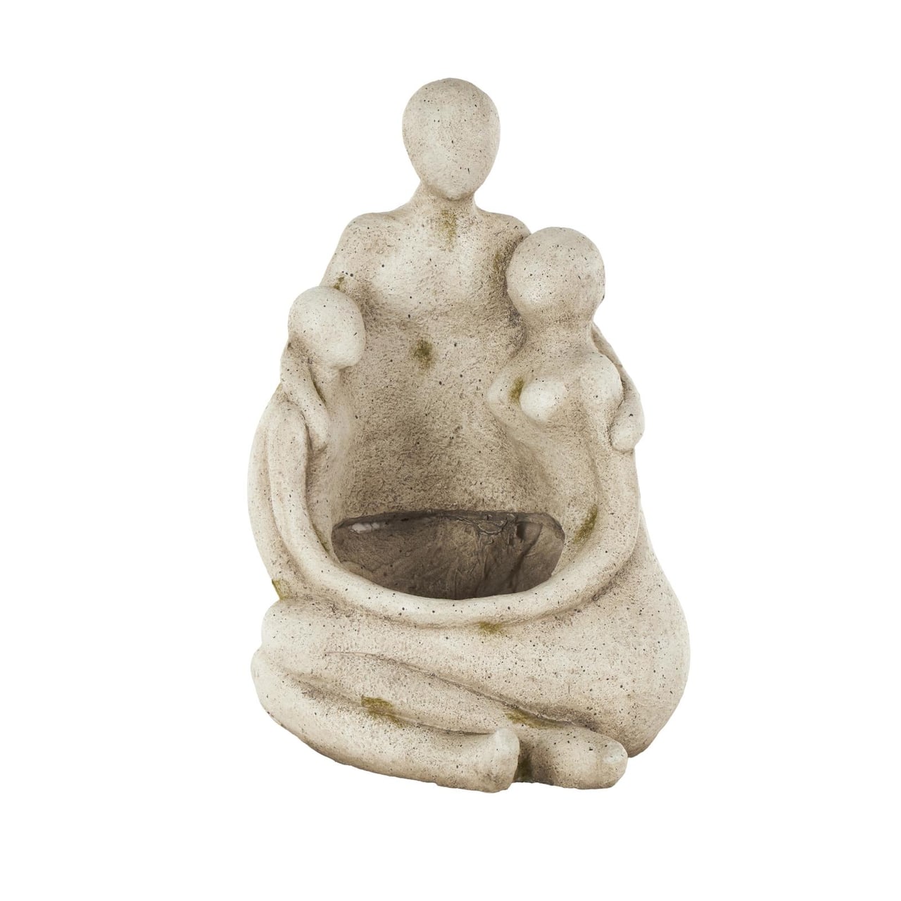 19" Cream Embracing Family Figures Sitting Planter